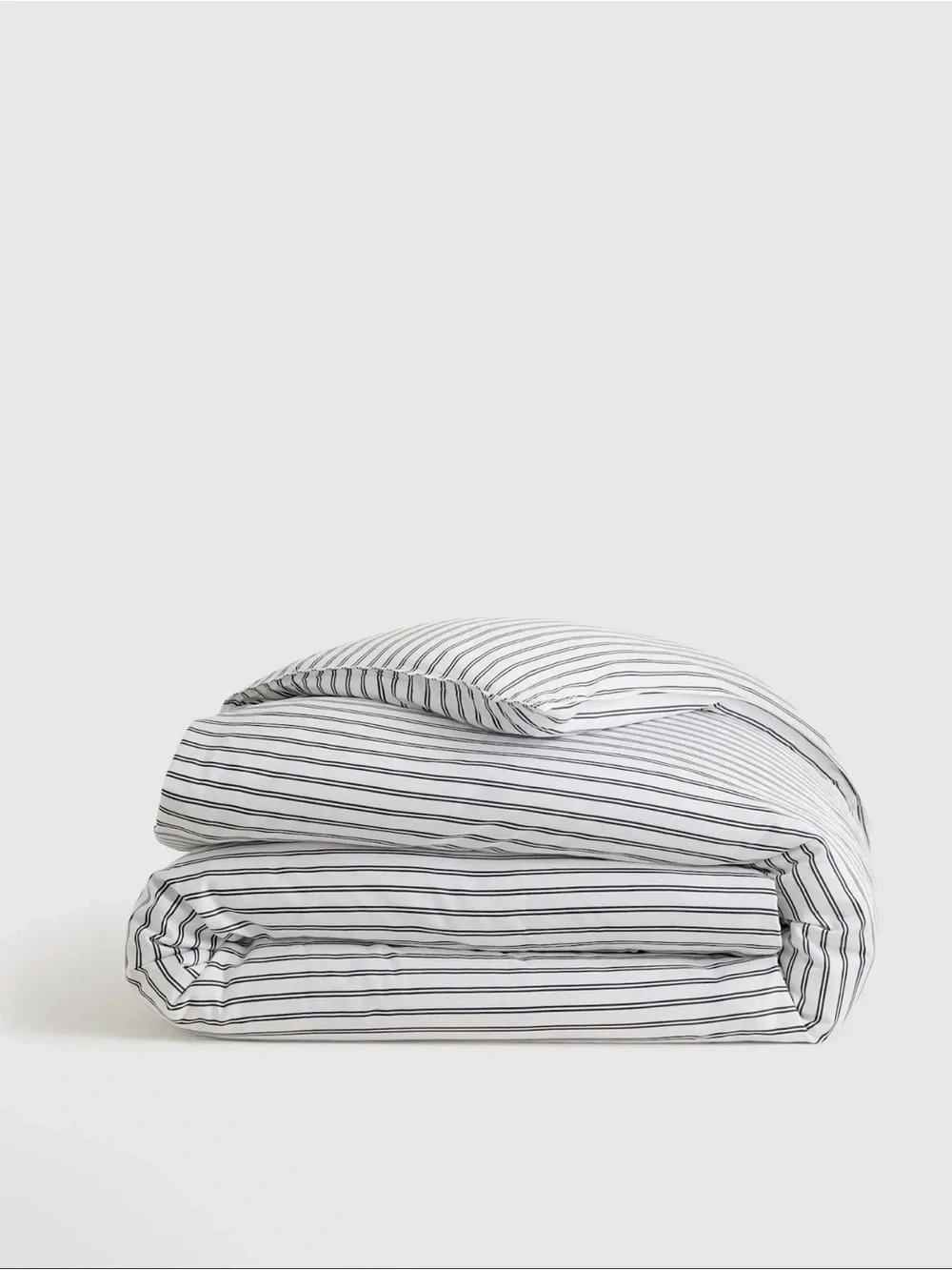Quince NWOT Organic Cotton Duvet Cover in Double Stripe Charcoal in King R144